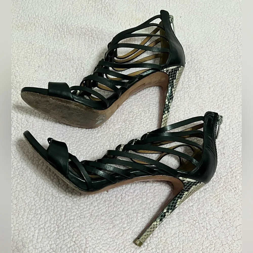 Coach Josey Snake Print Braided Gladiator Heels Size 9 B high heels prom party - Picture 7 of 7